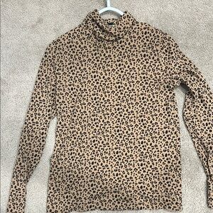 JCrew Leopard Print Turtleneck Top